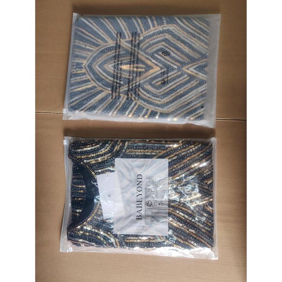 Women's Beaded Fringed Flapper Dress 1920s Gatsby Party Cocktail Evening - Picture 7 of 7